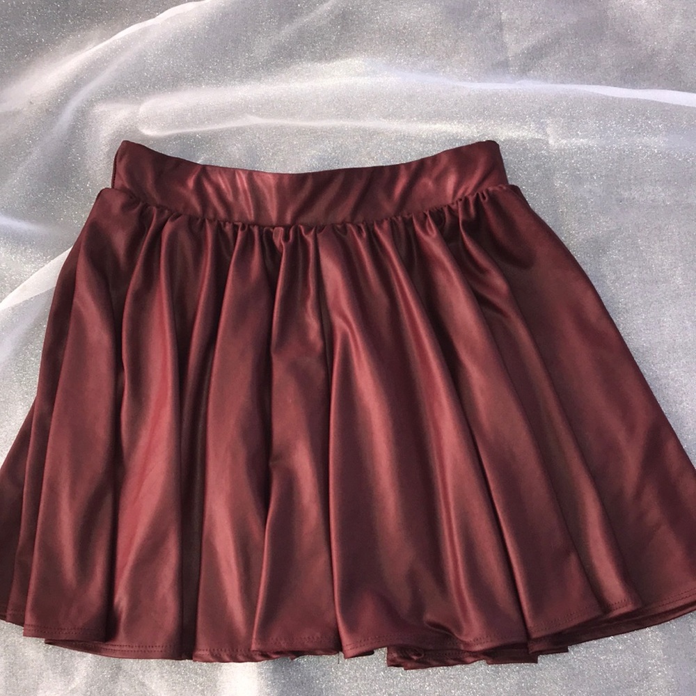 Short leather skirt